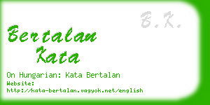 bertalan kata business card